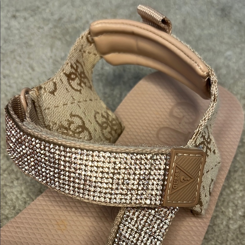 Guess Tan Rhinestone Sandals - Picture 3 of 4